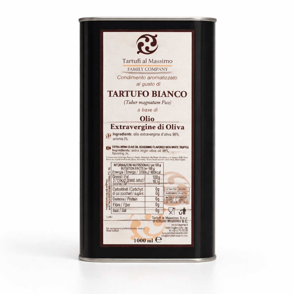 WHITE TRUFFLE flavored condiment based on “Extra virgin olive oil”