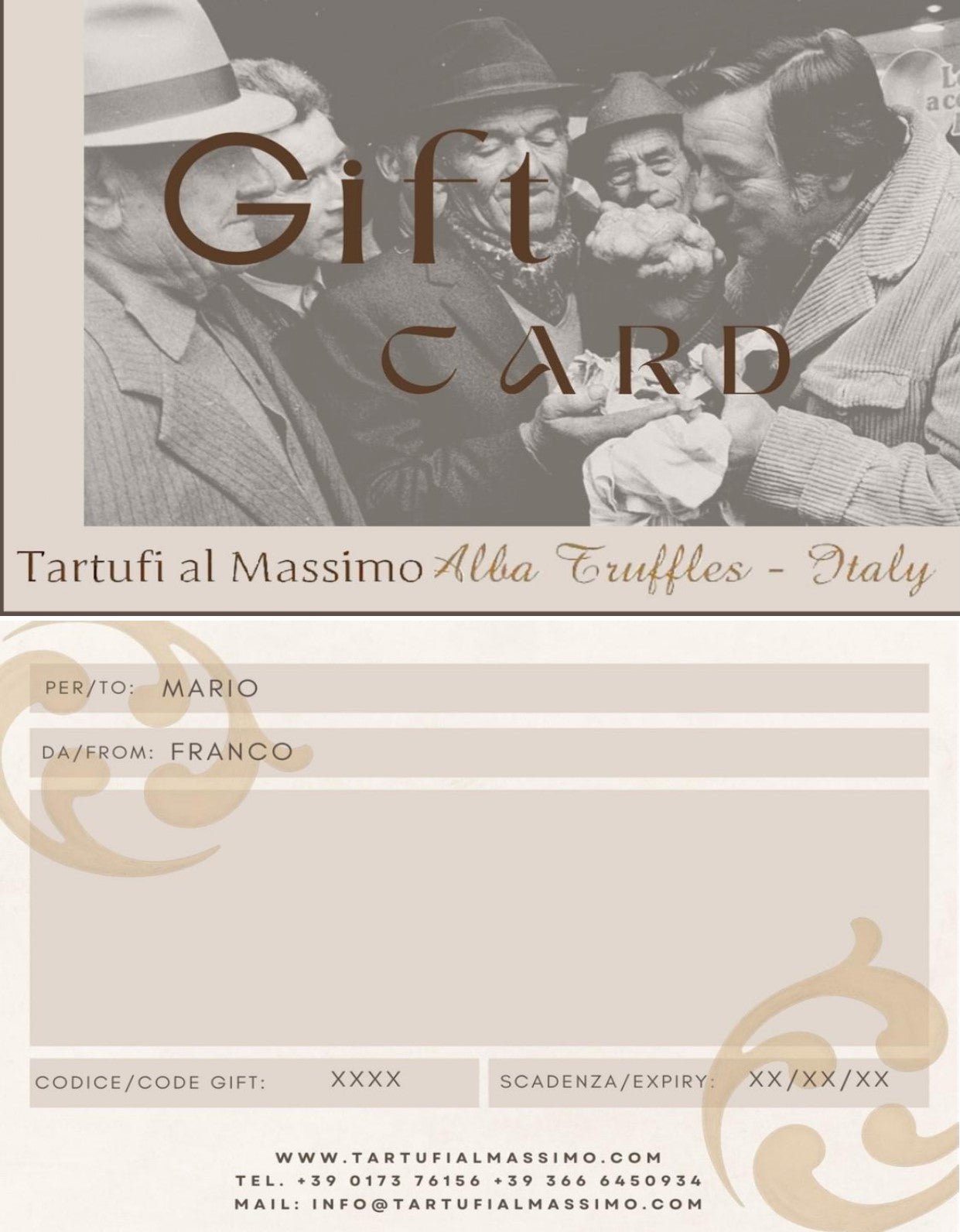 E-gift card da 30€ 50€ 75€ 100€ 200€
