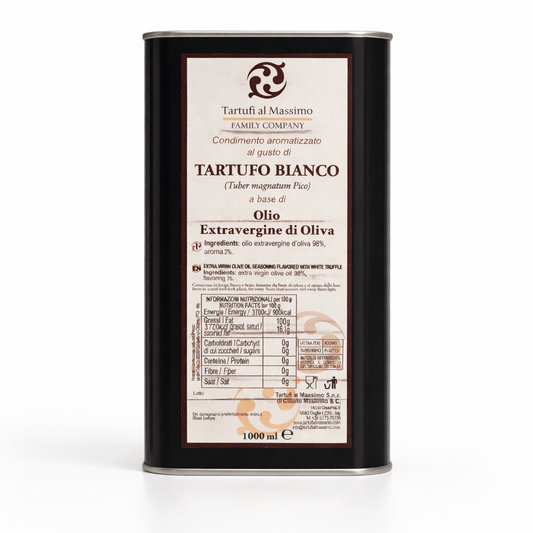 Condimento aromatizzato al gusto di TARTUFO BIANCO a base di Olio “Extra vergine d’Oliva”