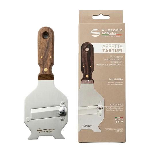 Affetta Tartufi con manico in legno Palissandro – Lama liscia in Acciaio Inox
